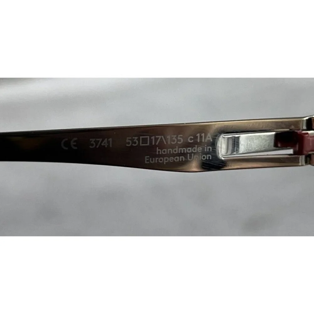 OVVO OPTICS Eyeglasses Frames 3741 c 11A Red Gold Cat Eye Half Rim 53-17-135